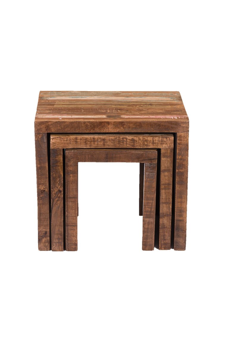 Wooden Nesting Stool Set of 3 Pcs