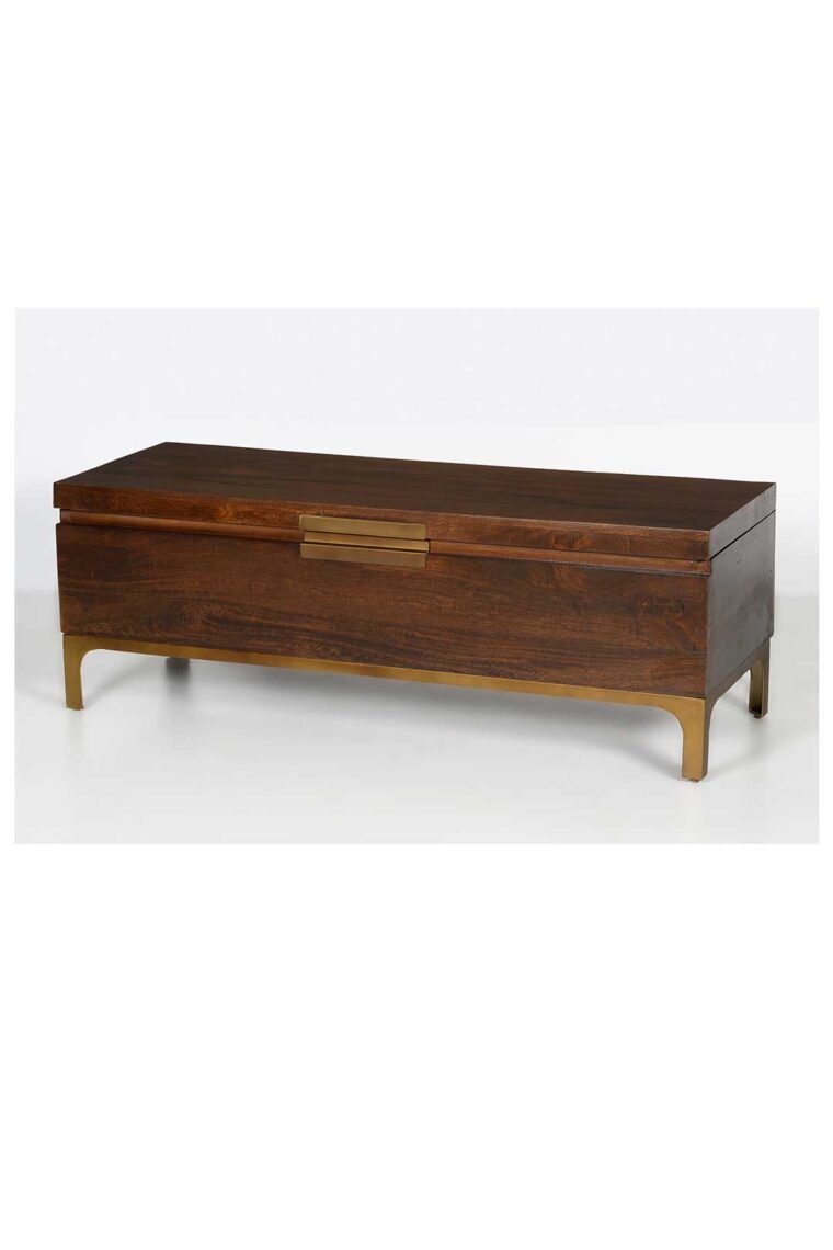 Provincial Wood Metal Flip Top Trunk